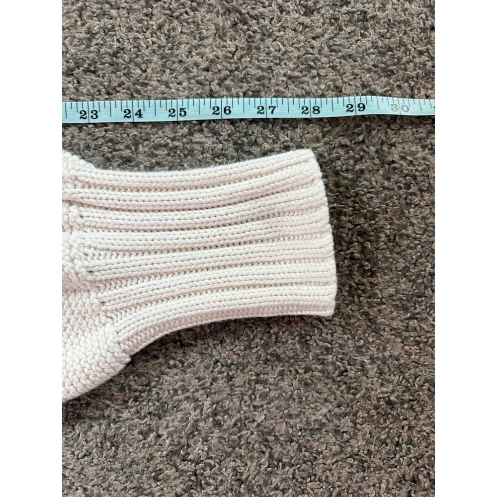 LOFT‎ Sweater Womens L Cream Cable Knit Popcorn Stitch Mock Neck Pullover Cozy - Picture 11 of 12